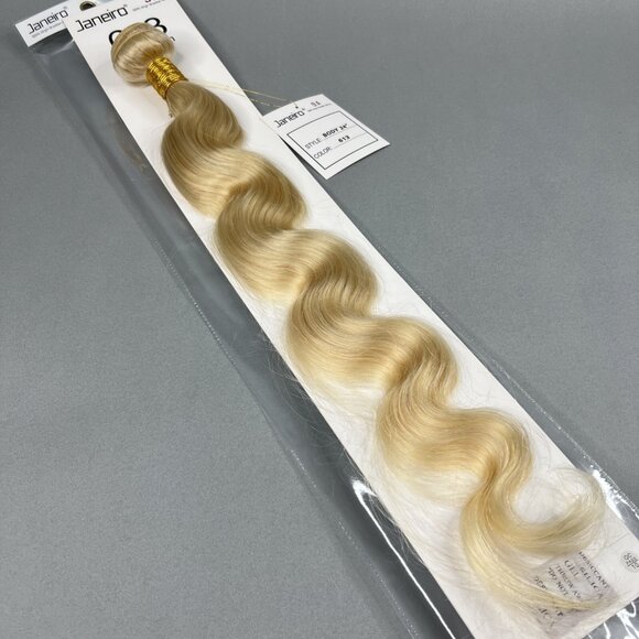 24” Body Wave #613 Platinum Blonde Unprocessed Brazilian Human Hair Extensions - Picture 2 of 5